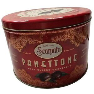 Scarpato Panettone Empty Decorative Tin Chestnuts Traditional Italian Cake